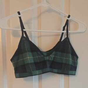 FINAL PRICE Aerie Green and Black Plaid Bralette